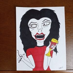 Hand Drawn Vampire Girl Artwork!